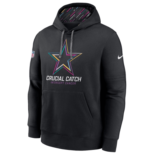 Men’s Nike Black Dallas Cowboys 2024 NFL Crucial Catch Club Pullover Hoodie