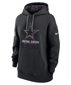 Women’s Nike Black Dallas Cowboys 2024 NFL Crucial Catch Club Pullover Hoodie