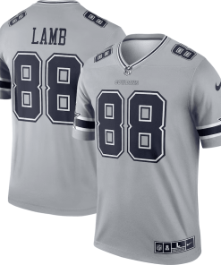 Men’s Nike CeeDee Lamb Gray Dallas Cowboys Inverted Legend Jersey