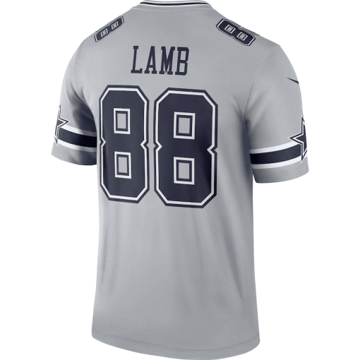 Men’s Nike CeeDee Lamb Gray Dallas Cowboys Inverted Legend Jersey - Image 3