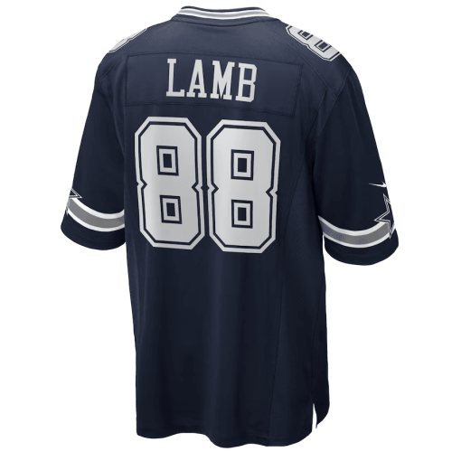 Men’s Nike CeeDee Lamb Navy Dallas Cowboys Game Jersey - Image 3