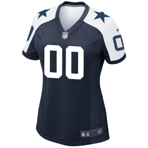 Women’s Nike Navy Dallas Cowboys Alternate Custom Game Jersey - Image 2
