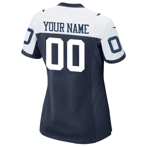 Women’s Nike Navy Dallas Cowboys Alternate Custom Game Jersey - Image 3