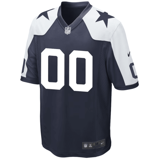 Men’s Nike Navy Dallas Cowboys Alternate Custom Game Jersey - Image 2