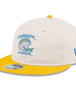 Los Angeles Chargers New Era Charger Power Retro Crown 9FIFTY Adjustable Hat – Cream/Gold