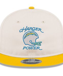 Alternative view of Los Angeles Chargers New Era Charger Power Retro Crown 9FIFTY Adjustable Hat – Cream/Gold