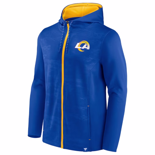 Los Angeles Rams Fanatics Ball Carrier Full-Zip Hoodie – Royal/Gold - Image 2