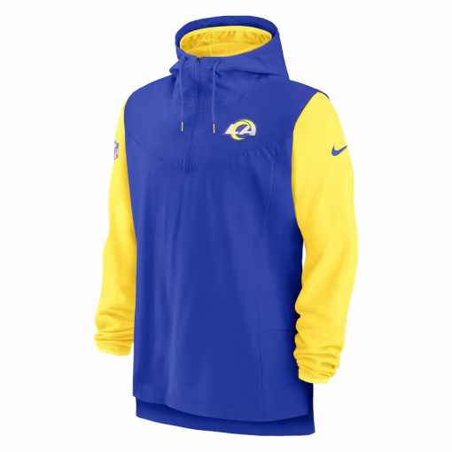 Los Angeles Rams Nike Sideline Player Quarter-Zip Hoodie Jacket – Royal/Gold - Image 2