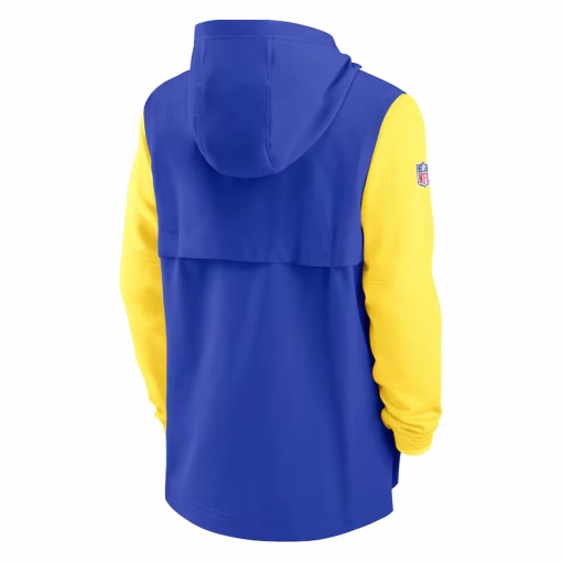 Los Angeles Rams Nike Sideline Player Quarter-Zip Hoodie Jacket – Royal/Gold - Image 3