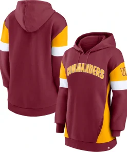 Washington Commanders Fanatics Women’s Lock It Down Pullover Hoodie – Burgundy/Gold