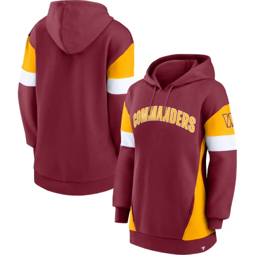 Washington Commanders Fanatics Women’s Lock It Down Pullover Hoodie – Burgundy/Gold