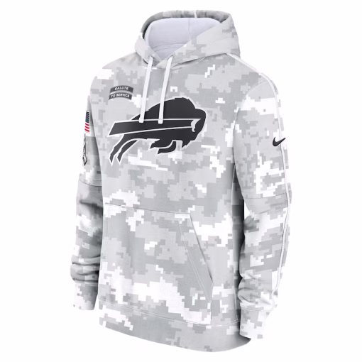 Buffalo Bills Nike Youth 2024 Salute To Service Pullover Hoodie – White/Gray - Image 2