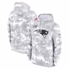 New England Patriots Nike Youth 2024 Salute To Service Pullover Hoodie – White/Gray