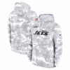 New York Jets Nike Youth 2024 Salute To Service Pullover Hoodie – White/Gray