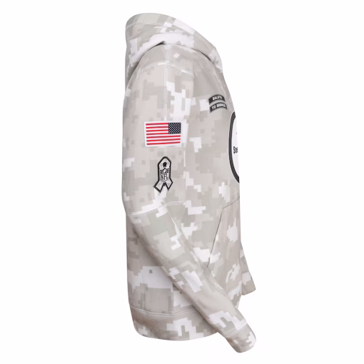 Youth Pittsburgh Steelers Nike White/Gray 2024 Salute To Service Pullover Hoodie - Image 4