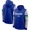 Seattle Seahawks Nike Throwback Sideline Pullover Hoodie – Royal/Gray