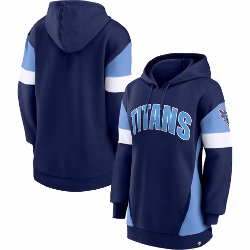 Tennessee Titans Fanatics Women’s Lock It Down Pullover Hoodie – Navy/Light Blue