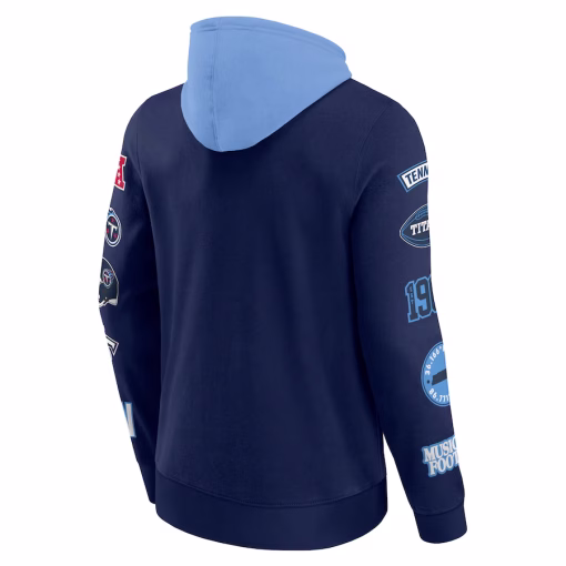 Tennessee Titans Fanatics Patched Out Pullover Hoodie – Navy/Light Blue - Image 2