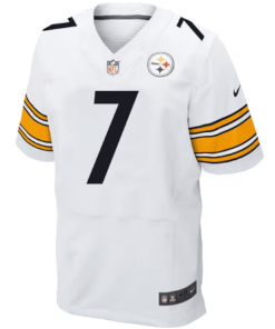 Alternative view of Mens Pittsburgh Steelers Ben Roethlisberger Nike White Elite Jersey