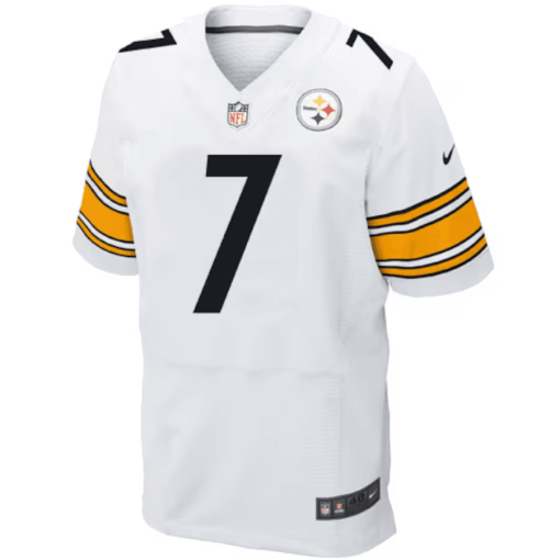 Mens Pittsburgh Steelers Ben Roethlisberger Nike White Elite Jersey - Image 2