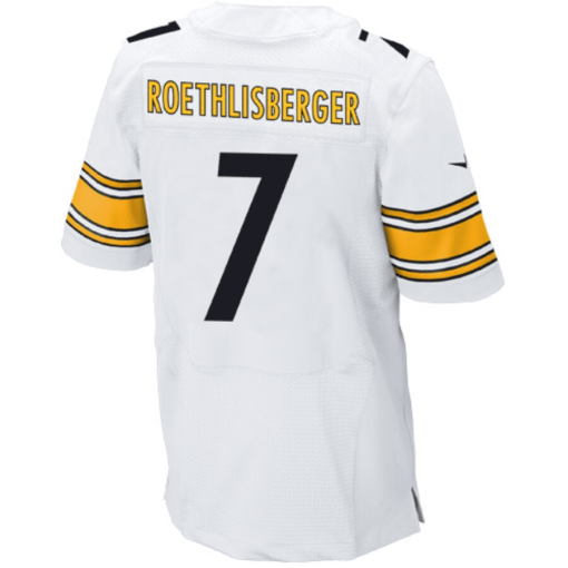 Mens Pittsburgh Steelers Ben Roethlisberger Nike White Elite Jersey - Image 3