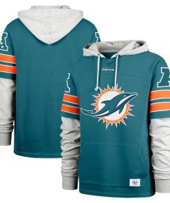 Miami Dolphins ’47 Double Header Blitz Cornerback Pullover Hoodie – Aqua
