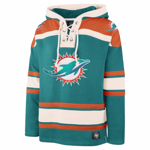 Miami Dolphins ’47 Superior Lacer Pullover Hoodie – Aqua - Image 2