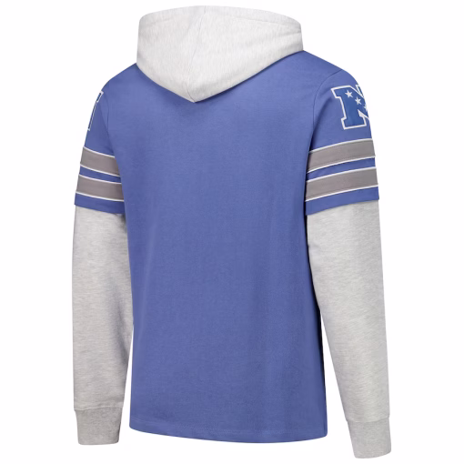 Detroit Lions ’47 Double Header Blitz Cornerback Pullover Hoodie – Blue - Image 3