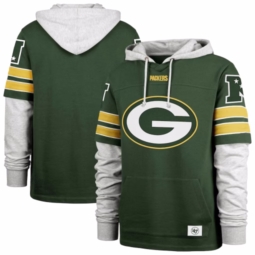 Men’s Green Bay Packers ’47 Green Double Header Blitz Cornerback Pullover Hoodie