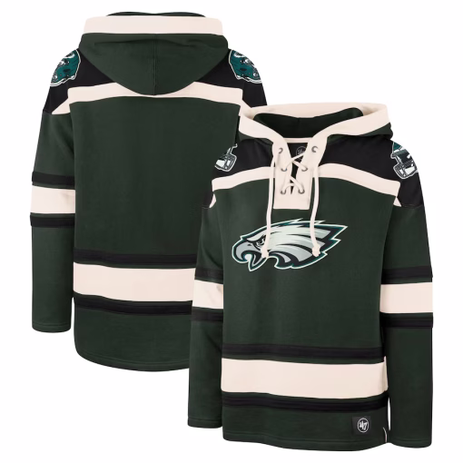 Men’s Philadelphia Eagles ’47 Midnight Green Superior Lacer Pullover Hoodie