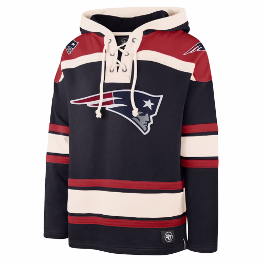 New England Patriots ’47 Superior Lacer Pullover Hoodie – Navy - Image 2