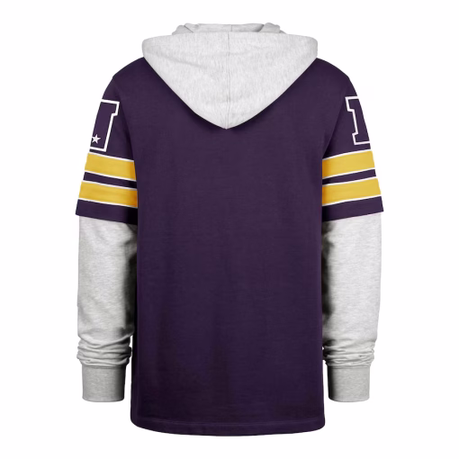 Minnesota Vikings ’47 Double Header Blitz Cornerback Pullover Hoodie – Purple - Image 3