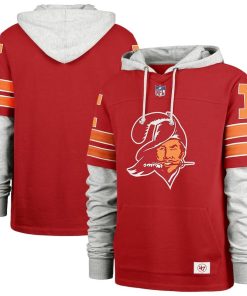 Tampa Bay Buccaneers ’47 Throwback Double Header Blitz Cornerback Pullover Hoodie – Red