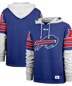 Buffalo Bills ’47 Double Header Blitz Cornerback Pullover Hoodie – Royal