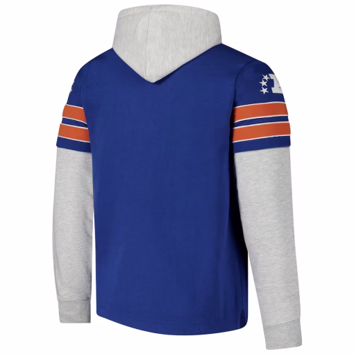 Denver Broncos ’47 Double Header Blitz Throwback Cornerback Pullover Hoodie – Royal - Image 2