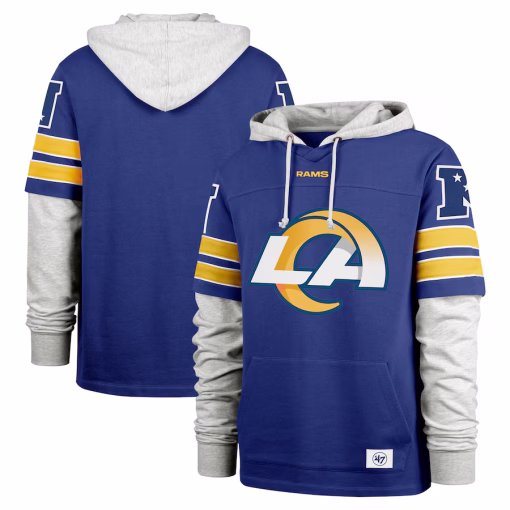 Los Angeles Rams ’47 Double Header Blitz Cornerback Pullover Hoodie – Royal