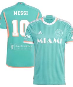 Men’s Inter Miami CF Lionel Messi adidas Aqua 2024 Archive Authentic Jersey