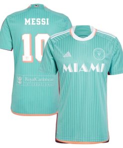 Men’s Inter Miami CF Lionel Messi adidas Aqua 2024 Archive Replica Player Jersey