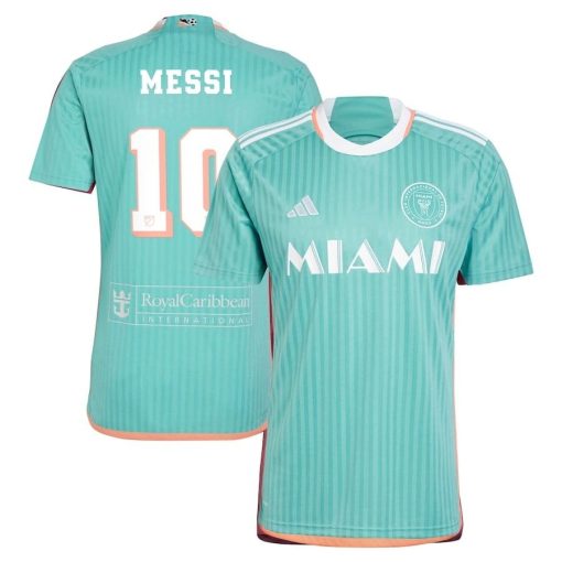 Men’s Inter Miami CF Lionel Messi adidas Aqua 2024 Archive Replica Player Jersey