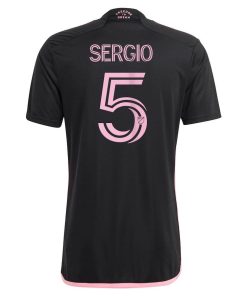 Alternative view of Men’s Inter Miami CF Sergio Busquets adidas Black 2023 La Noche Replica Player Jersey