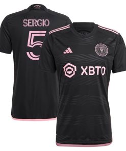 Men’s Inter Miami CF Sergio Busquets adidas Black 2023 La Noche Replica Player Jersey