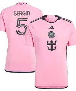 Men’s Inter Miami CF Sergio Busquets adidas Pink 2024 2getherness Replica Player Jersey