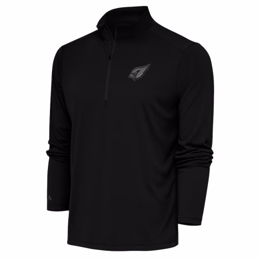 Arizona Cardinals Antigua Tonal Logo Tribute Quarter-Zip Pullover Top – Black