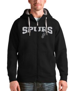 San Antonio Spurs Antigua Team Victory Full-Zip Hoodie – Black