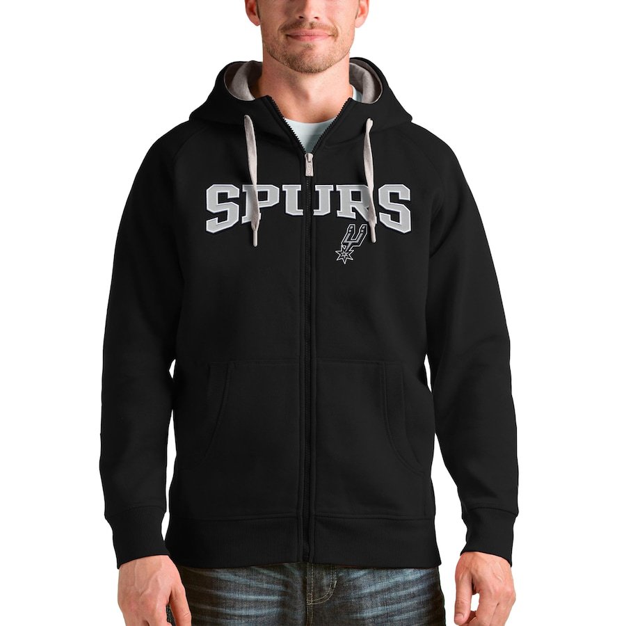 San Antonio Spurs Antigua Team Victory Full-Zip Hoodie – Black