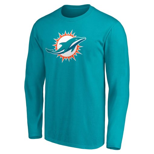 Miami Dolphins Team Authentic Personalized Name & Number Long Sleeve T-Shirt – Aqua - Image 2