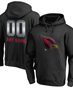 Arizona Cardinals Personalized Midnight Mascot Pullover Hoodie – Black