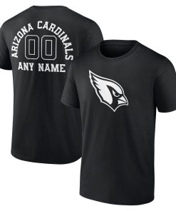 Arizona Cardinals Personalized Name & Number Monochrome T-Shirt – Black