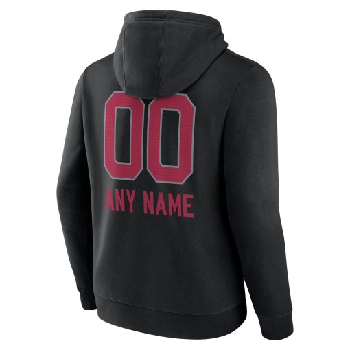 Arizona Cardinals Personalized Name & Number Team Wordmark Pullover Hoodie – Black - Image 3