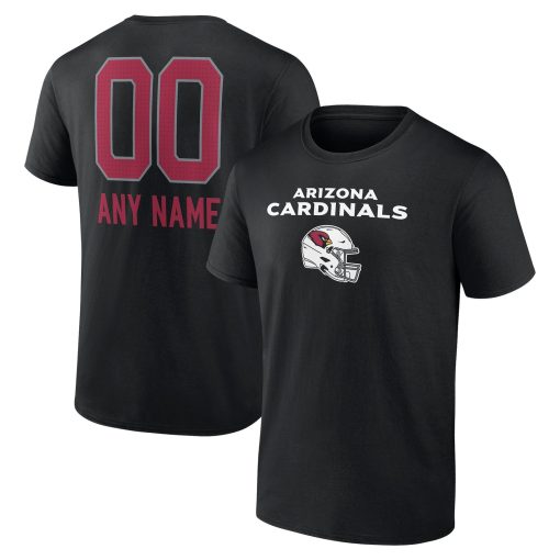 Arizona Cardinals Personalized Name & Number Team Wordmark T-Shirt – Black